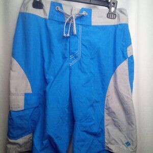 Columbia Swim Trunks Men 30 Shorts Blue Gray